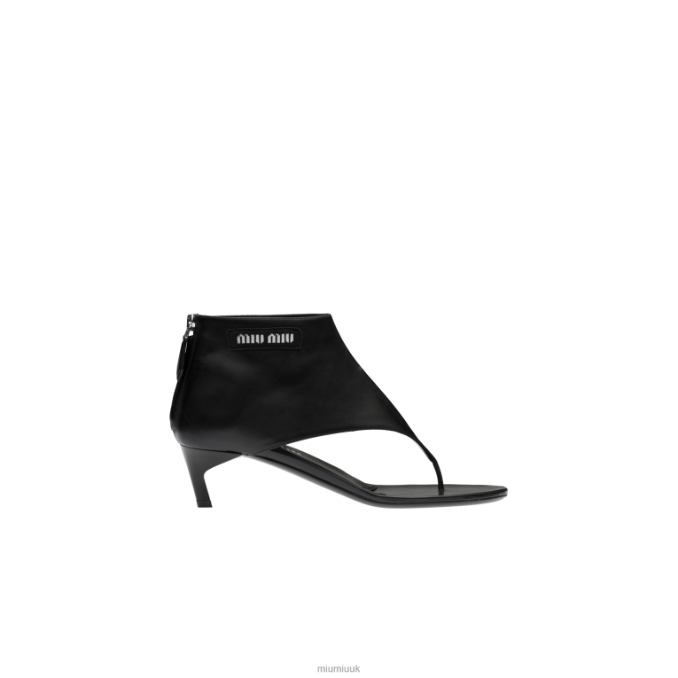 Shoes Leather Thong Booties Miu Miu XH28Z345 Black