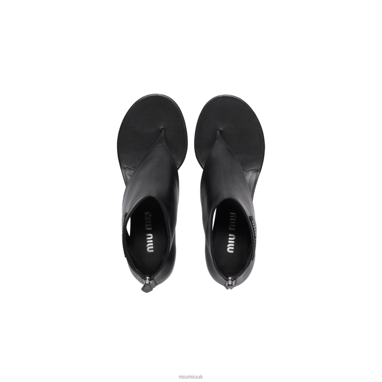 Shoes Leather Thong Booties Miu Miu XH28Z345 Black