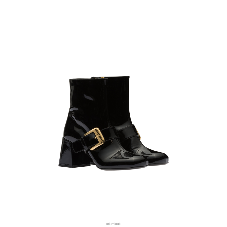 Shoes Patent Leather Booties Miu Miu XH28Z341 Black