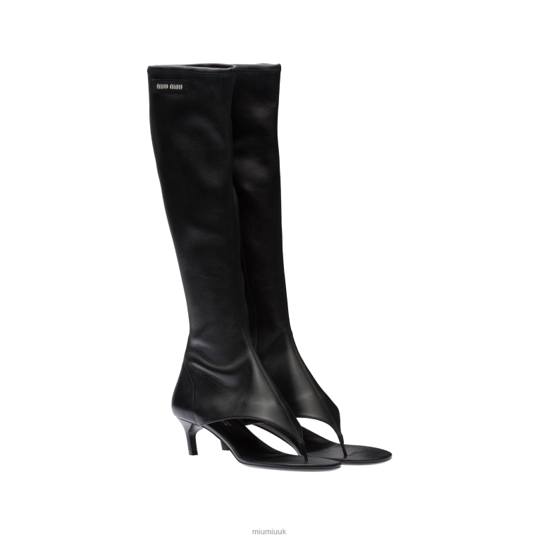 Shoes Stretch Nappa Leather Thong Boots Miu Miu XH28Z334 Black