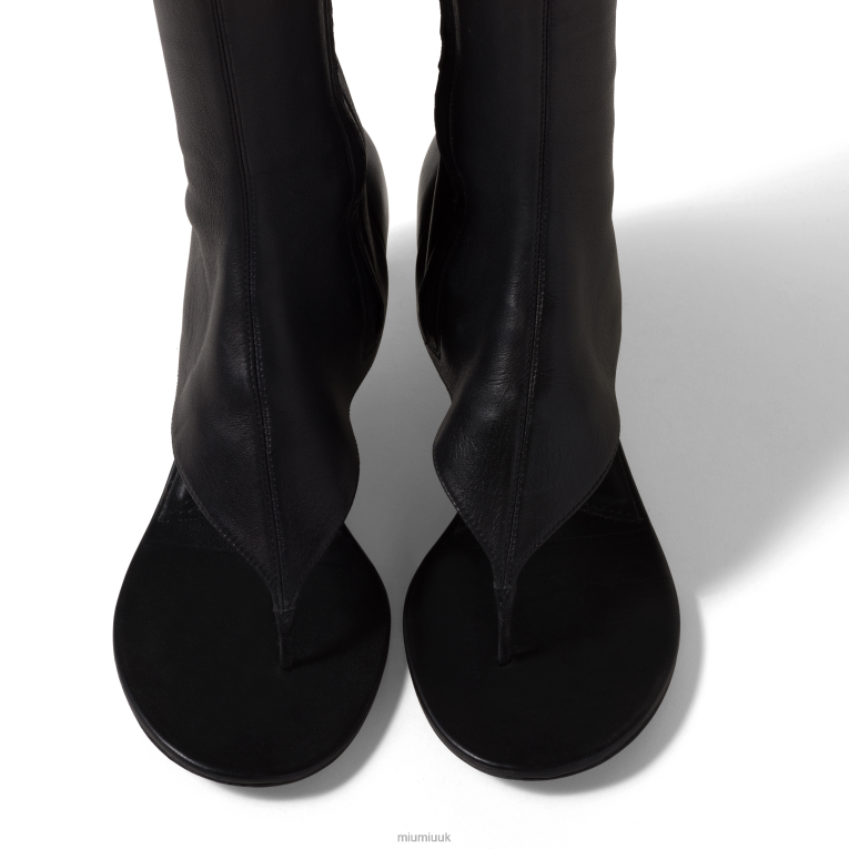 Shoes Stretch Nappa Leather Thong Boots Miu Miu XH28Z334 Black