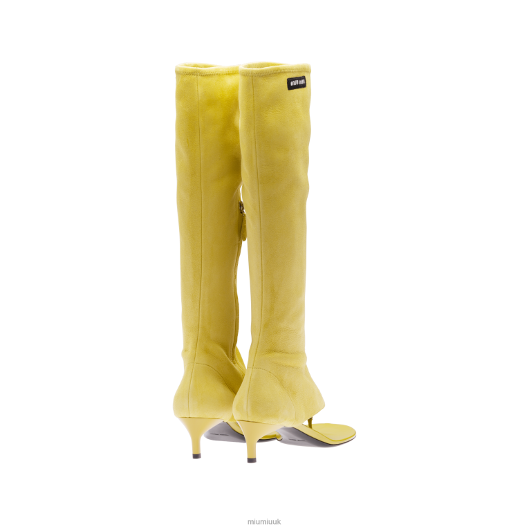 Shoes Suede Thong Boots Miu Miu XH28Z337 Citron Yellow