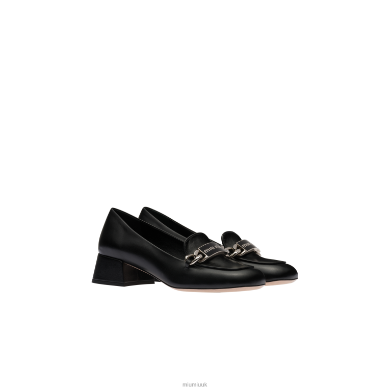 Shoes Leather Loafers Miu Miu XH28Z322 Black