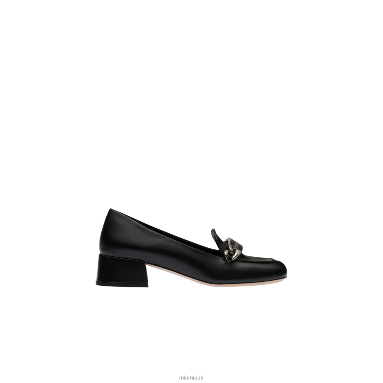 Shoes Leather Loafers Miu Miu XH28Z322 Black