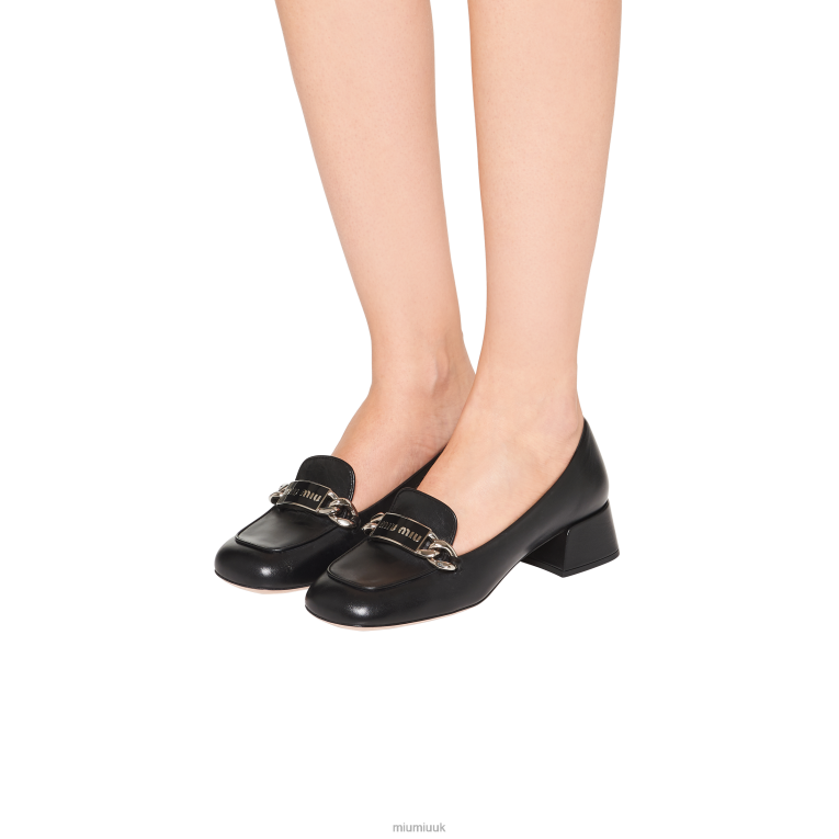 Shoes Leather Loafers Miu Miu XH28Z322 Black