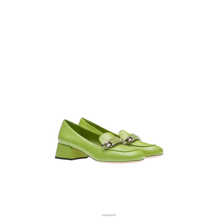 Shoes Leather Loafers Miu Miu XH28Z323 Fern Green