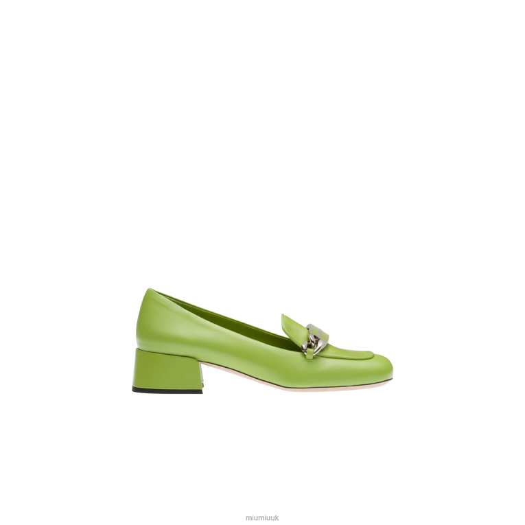 Shoes Leather Loafers Miu Miu XH28Z323 Fern Green