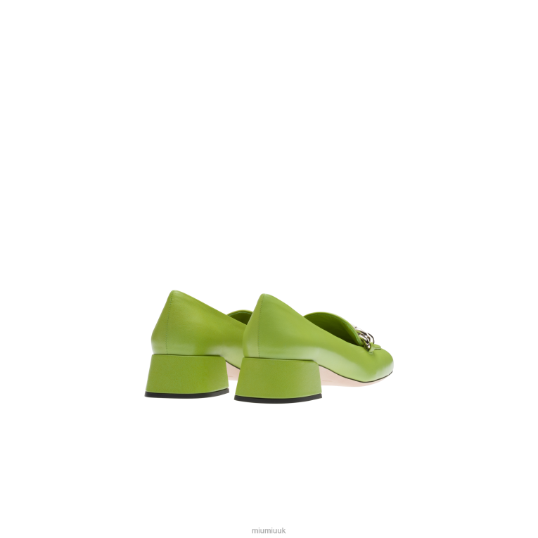 Shoes Leather Loafers Miu Miu XH28Z323 Fern Green