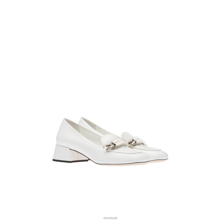 Shoes Leather Loafers Miu Miu XH28Z324 White