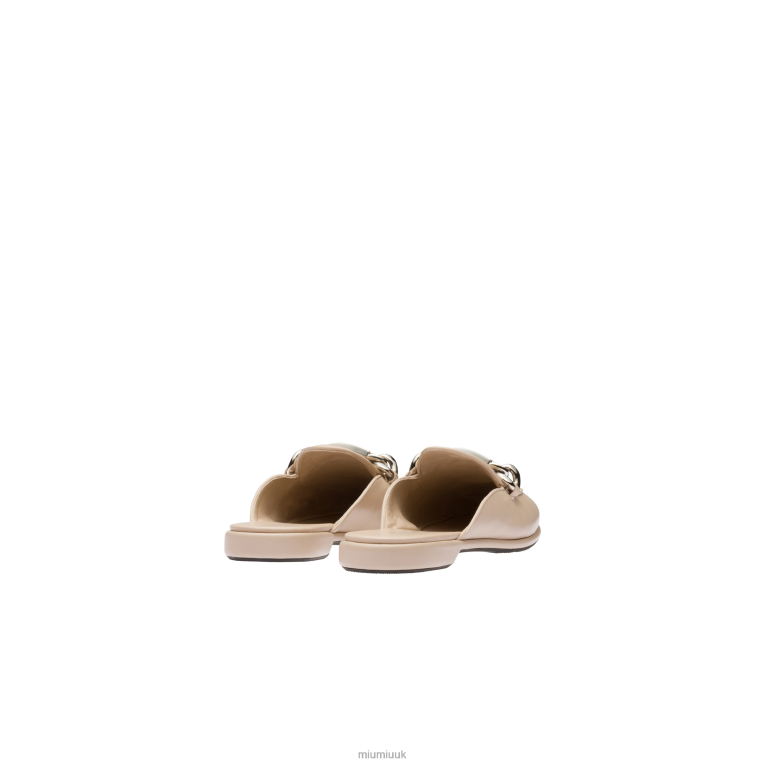 Shoes Leather Loafers Miu Miu XH28Z327 Desert Beige