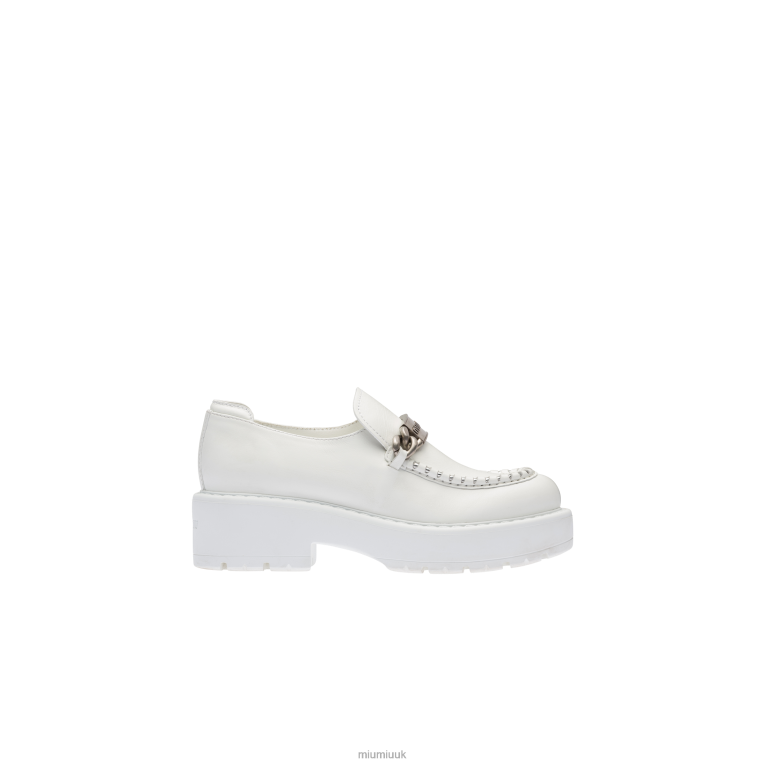 Shoes Leather Loafers Miu Miu XH28Z329 White