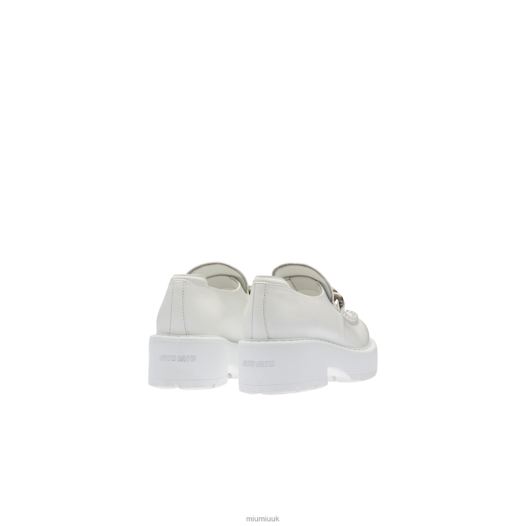 Shoes Leather Loafers Miu Miu XH28Z329 White