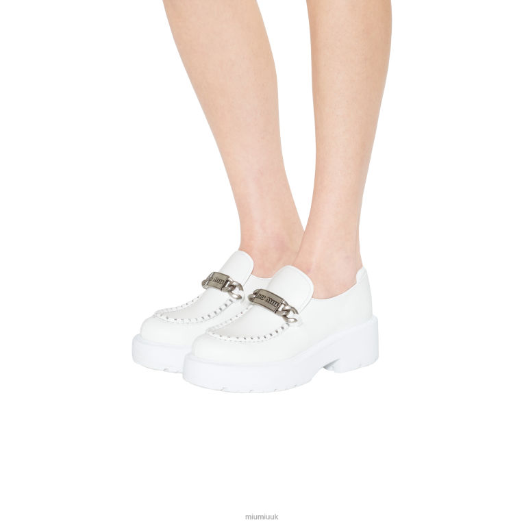 Shoes Leather Loafers Miu Miu XH28Z329 White
