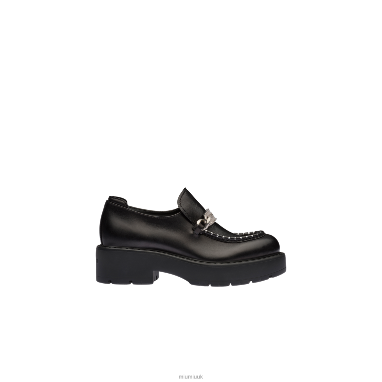 Shoes Leather Loafers Miu Miu XH28Z330 Black