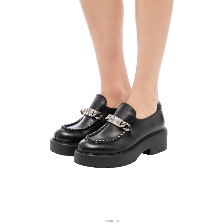 Shoes Leather Loafers Miu Miu XH28Z330 Black