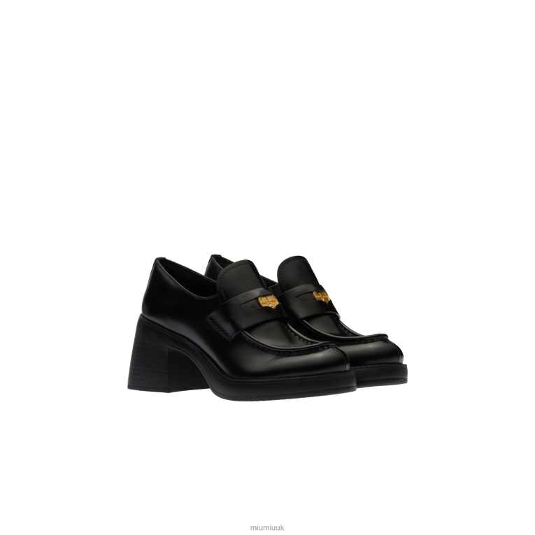 Shoes Leather Penny Loafers Miu Miu XH28Z305 Black