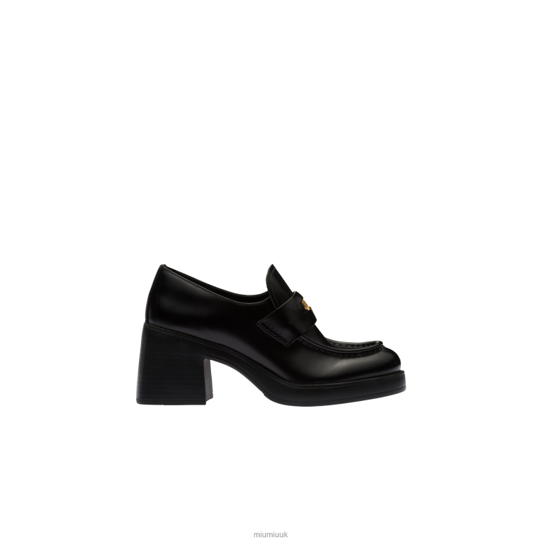 Shoes Leather Penny Loafers Miu Miu XH28Z305 Black