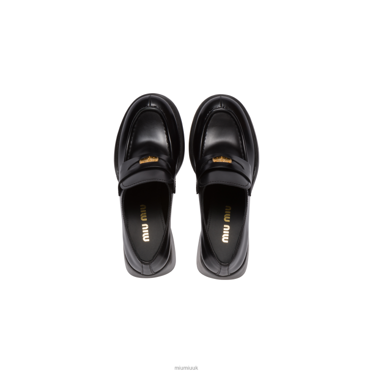 Shoes Leather Penny Loafers Miu Miu XH28Z305 Black