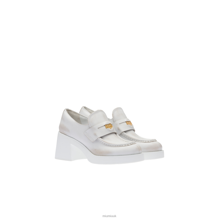 Shoes Leather Penny Loafers Miu Miu XH28Z306 White