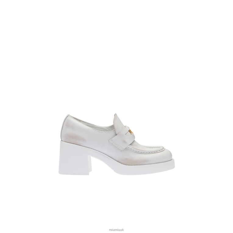 Shoes Leather Penny Loafers Miu Miu XH28Z306 White