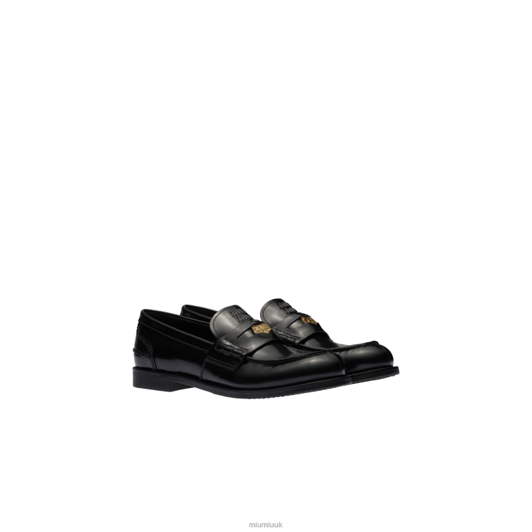 Shoes Leather Penny Loafers Miu Miu XH28Z309 Black