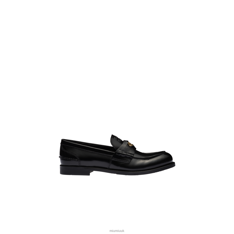 Shoes Leather Penny Loafers Miu Miu XH28Z309 Black
