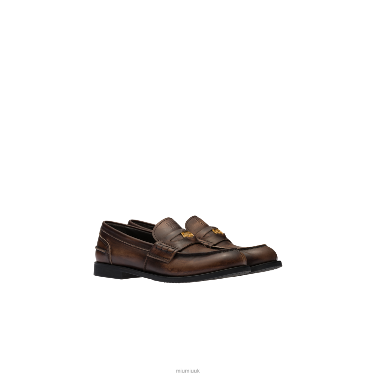 Shoes Leather Penny Loafers Miu Miu XH28Z310 Ebony