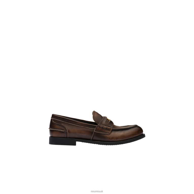 Shoes Leather Penny Loafers Miu Miu XH28Z310 Ebony