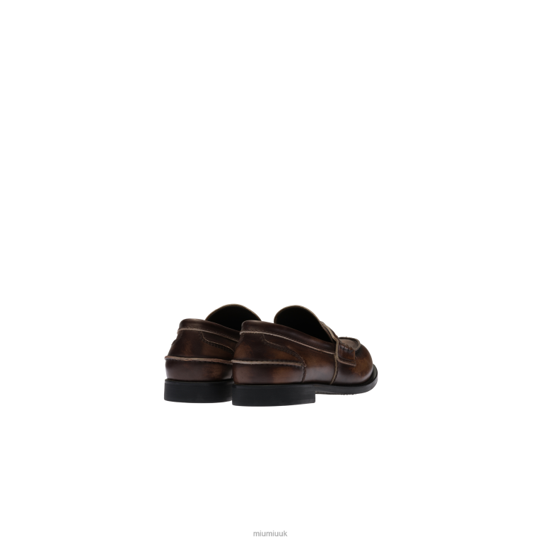 Shoes Leather Penny Loafers Miu Miu XH28Z310 Ebony