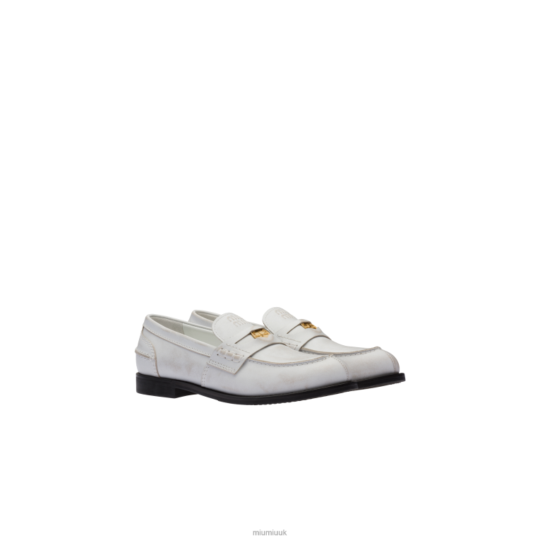 Shoes Leather Penny Loafers Miu Miu XH28Z312 White