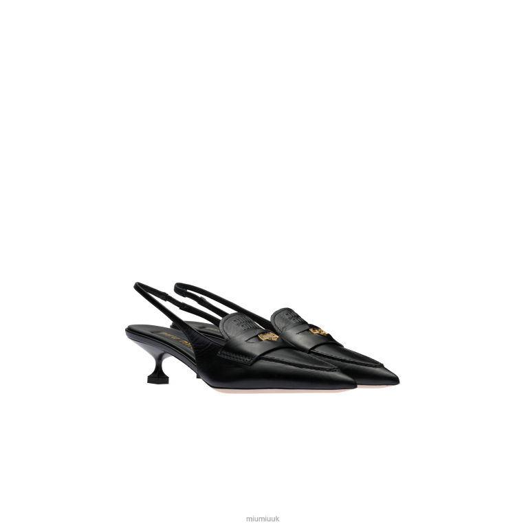 Shoes Leather Penny Loafers Miu Miu XH28Z313 Black