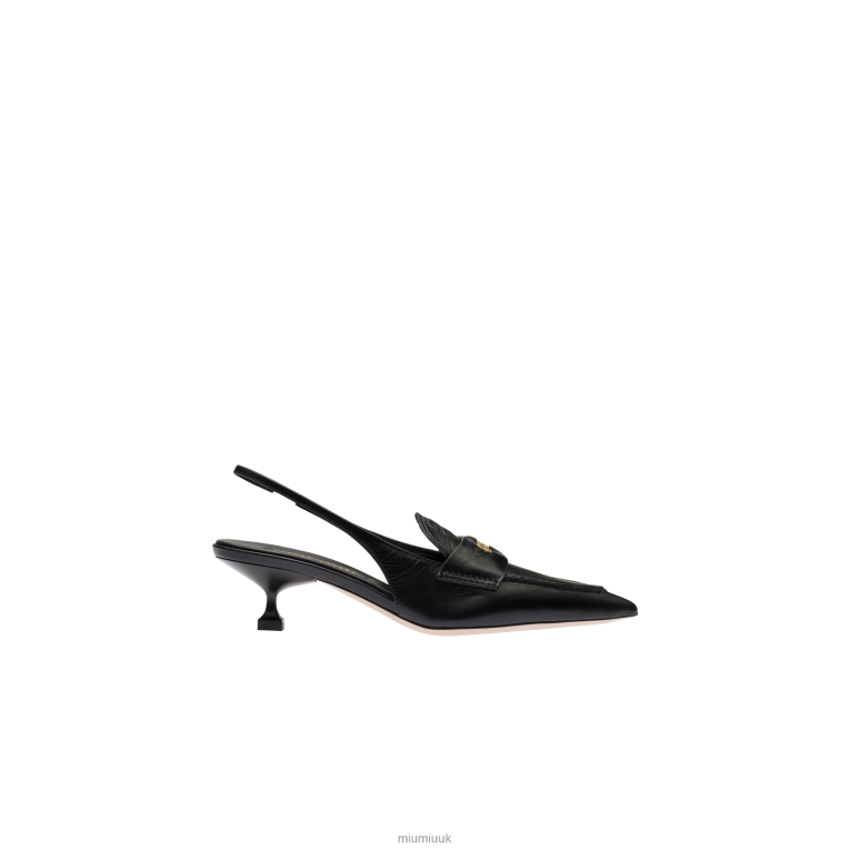 Shoes Leather Penny Loafers Miu Miu XH28Z313 Black