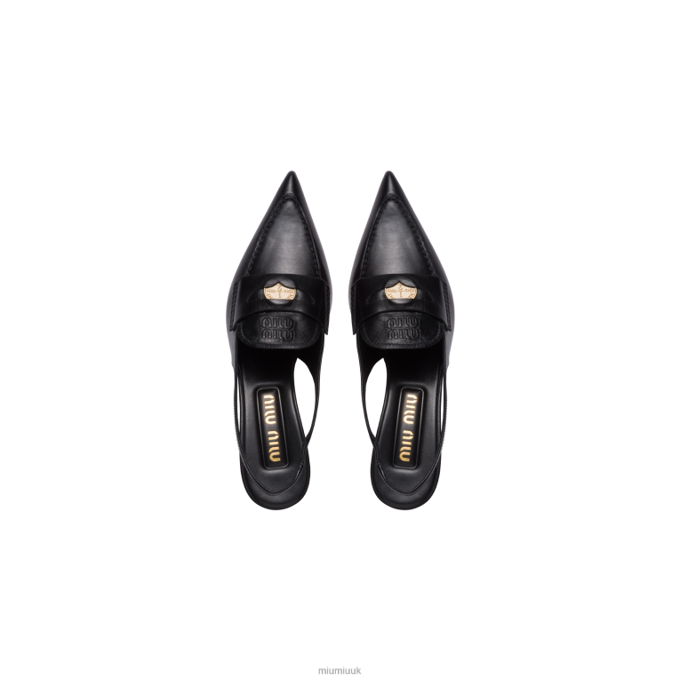 Shoes Leather Penny Loafers Miu Miu XH28Z313 Black