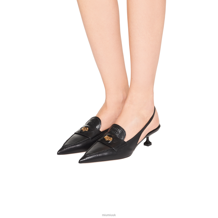 Shoes Leather Penny Loafers Miu Miu XH28Z313 Black