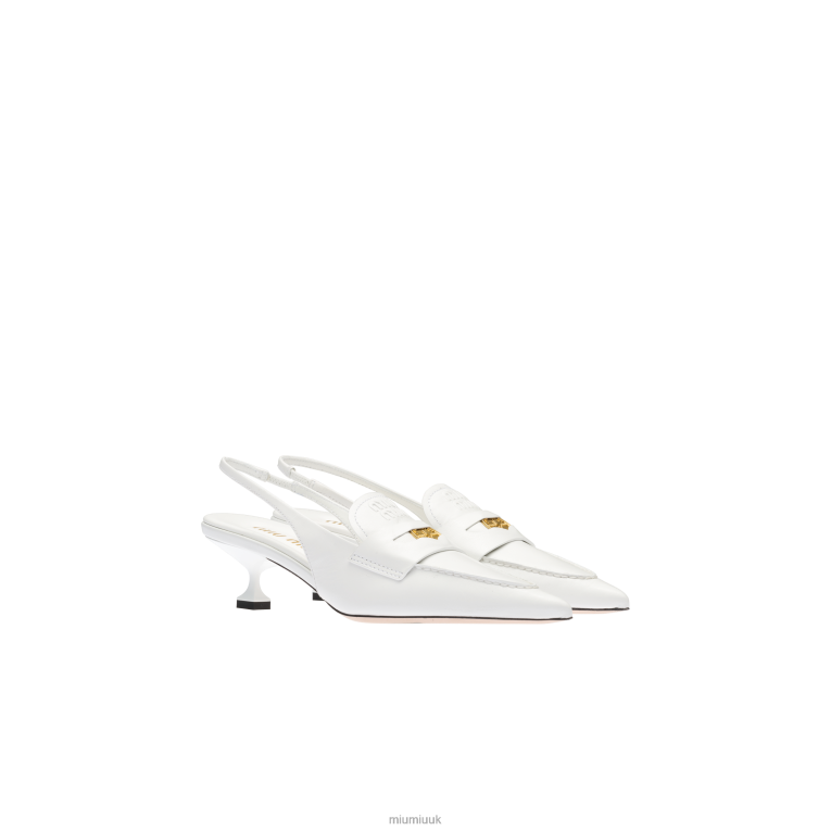 Shoes Leather Penny Loafers Miu Miu XH28Z314 White