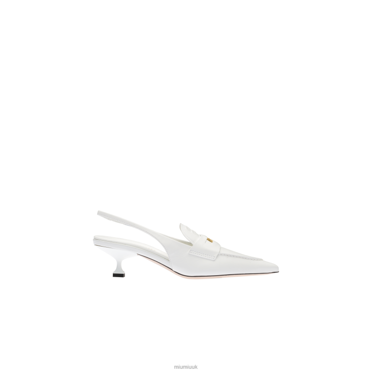 Shoes Leather Penny Loafers Miu Miu XH28Z314 White