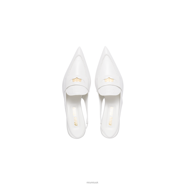 Shoes Leather Penny Loafers Miu Miu XH28Z314 White
