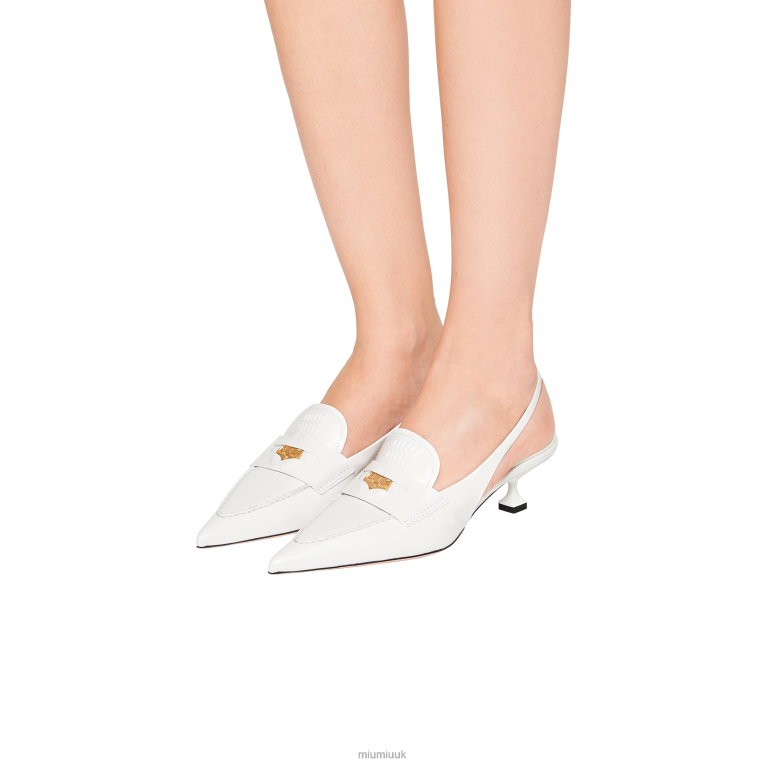 Shoes Leather Penny Loafers Miu Miu XH28Z314 White