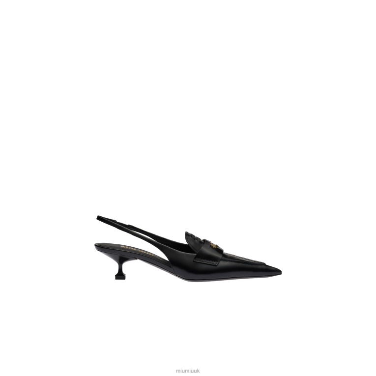 Shoes Leather Penny Loafers With Heel Miu Miu XH28Z315 Black