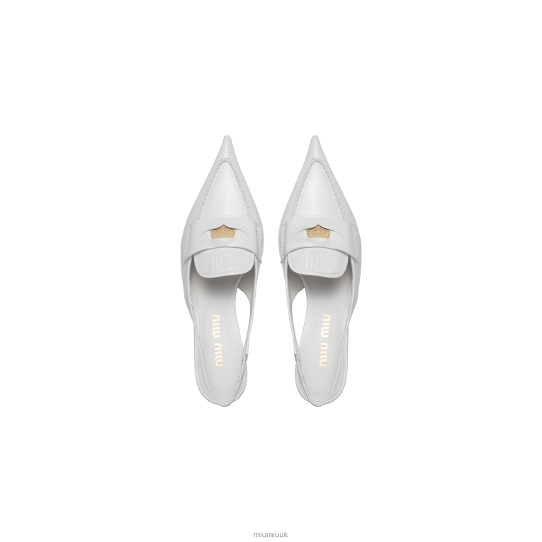 Shoes Leather Penny Loafers With Heel Miu Miu XH28Z316 White