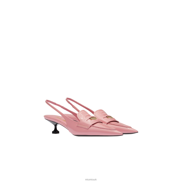 Shoes Leather Penny Loafers With Heel Miu Miu XH28Z319 Pink