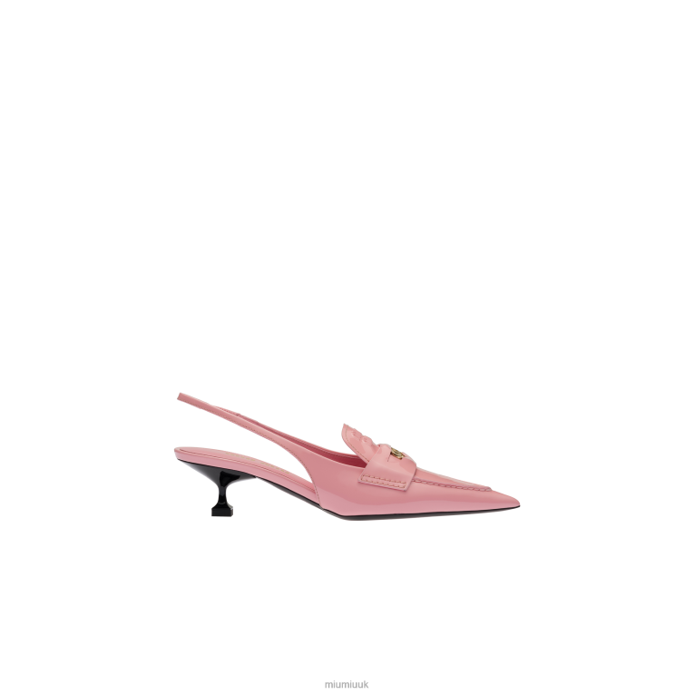 Shoes Leather Penny Loafers With Heel Miu Miu XH28Z319 Pink