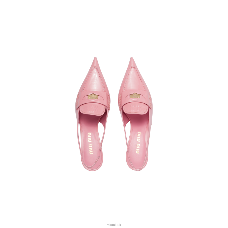 Shoes Leather Penny Loafers With Heel Miu Miu XH28Z319 Pink