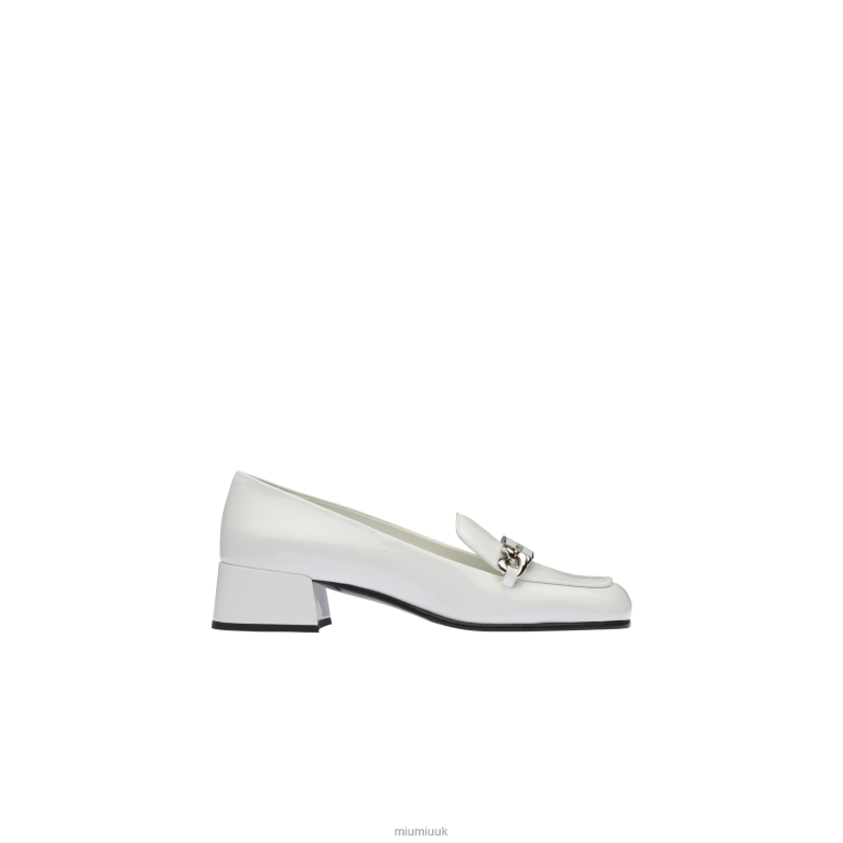 Shoes Patent Leather Loafers Miu Miu XH28Z325 White