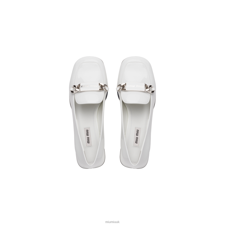 Shoes Patent Leather Loafers Miu Miu XH28Z325 White