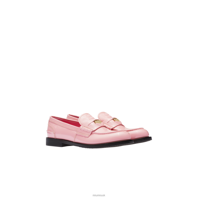 Shoes Patent Leather Penny Loafers Miu Miu XH28Z311 Pink