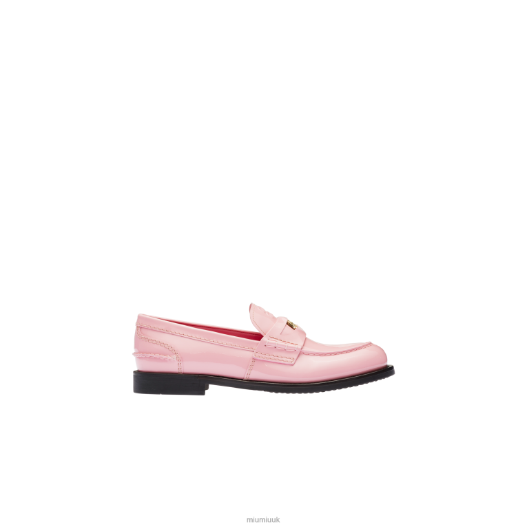 Shoes Patent Leather Penny Loafers Miu Miu XH28Z311 Pink