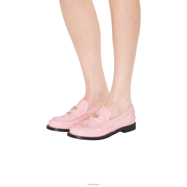 Shoes Patent Leather Penny Loafers Miu Miu XH28Z311 Pink