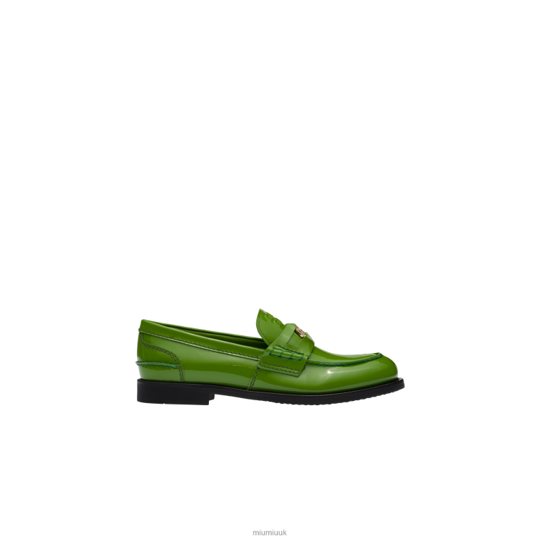 Shoes Patent Leather Penny Loafers Miu Miu XH28Z320 Apple Green
