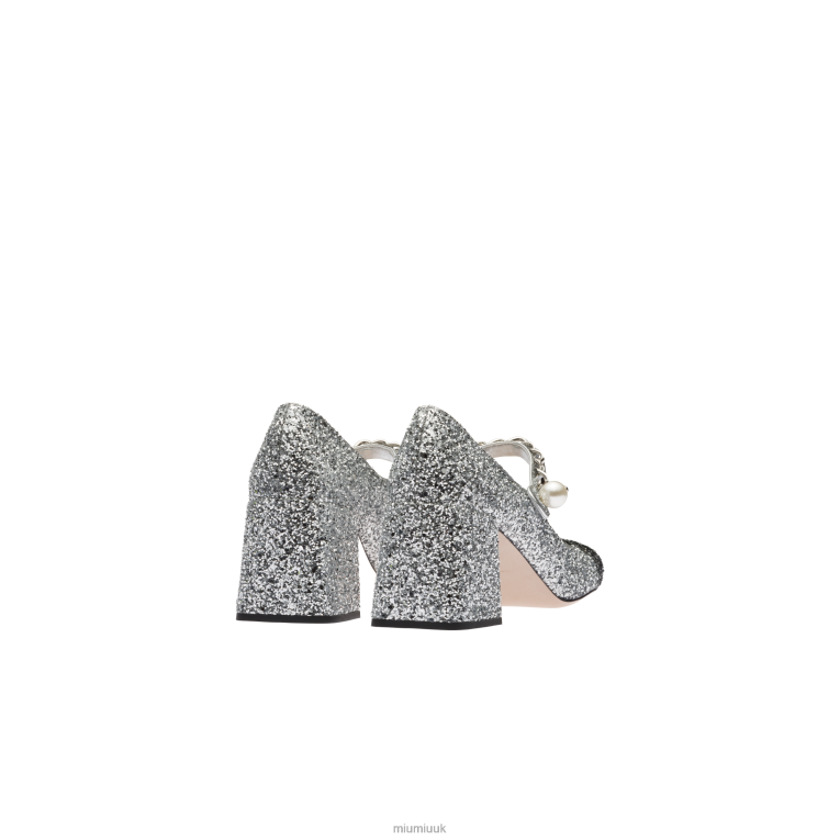 Shoes Glitter Pumps Miu Miu XH28Z193 Silver/Slate